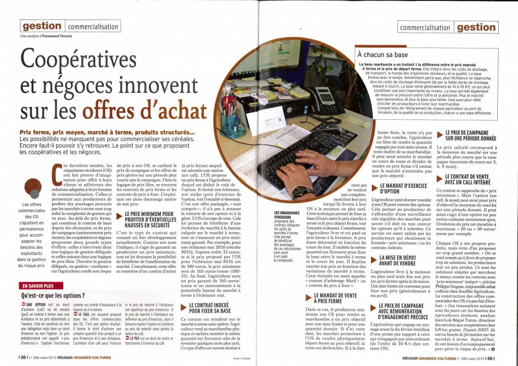 Lire la suite à propos de l’article Commercialisation des céréales