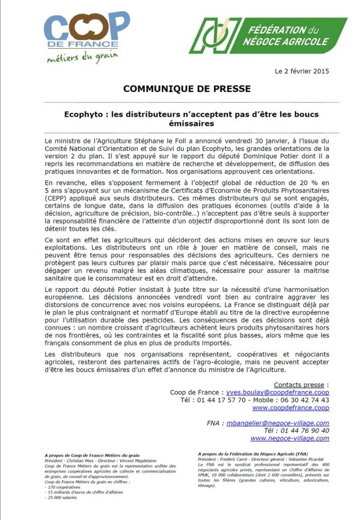 Lire la suite à propos de l’article Ecophyto : les distributeurs n’acceptent pas d’être les boucs émissaires