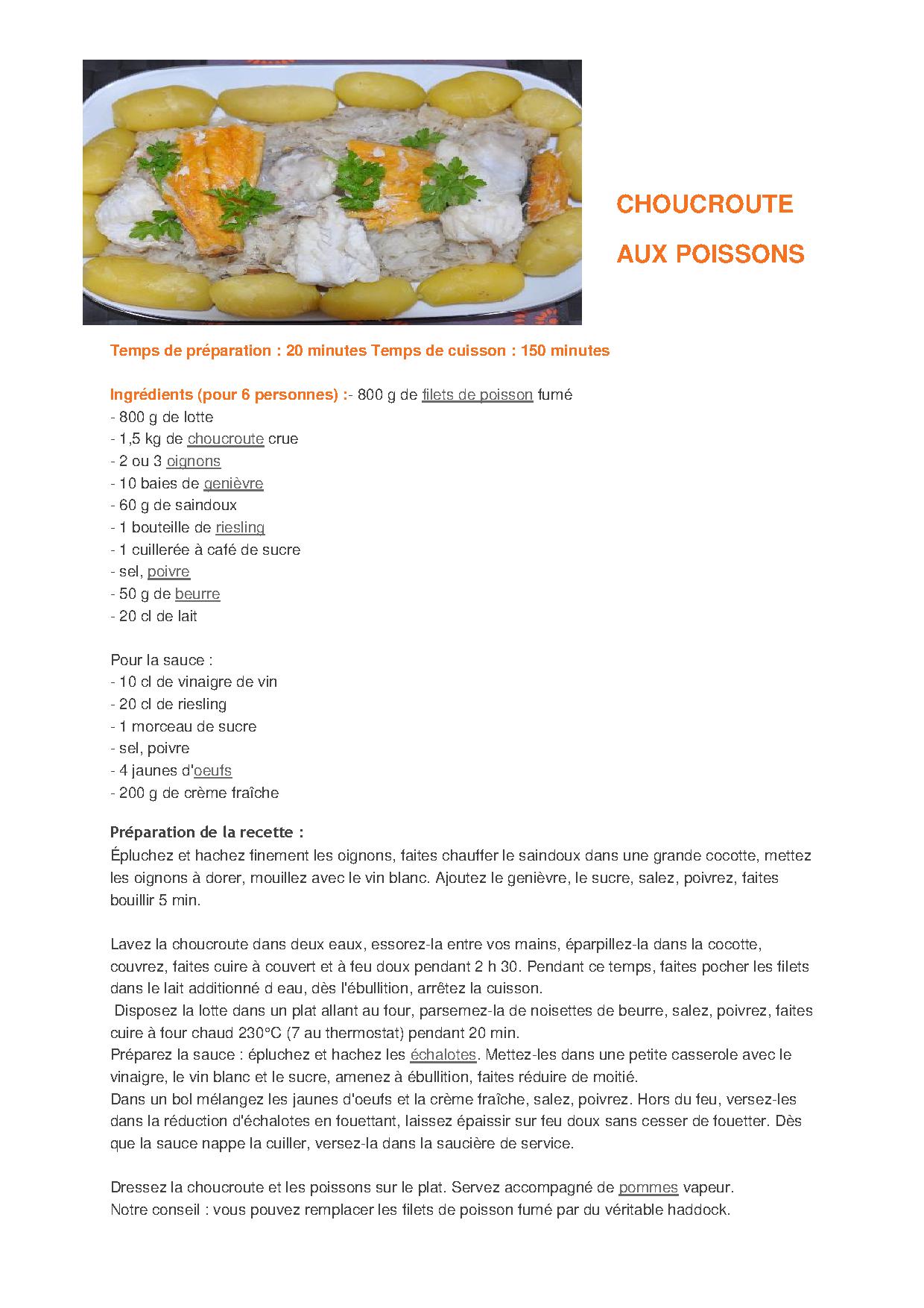 Choucroute aux poissons