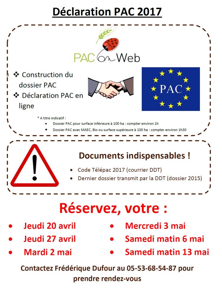 Lire la suite à propos de l’article Déclaration PAC 2017 – Contactez nous