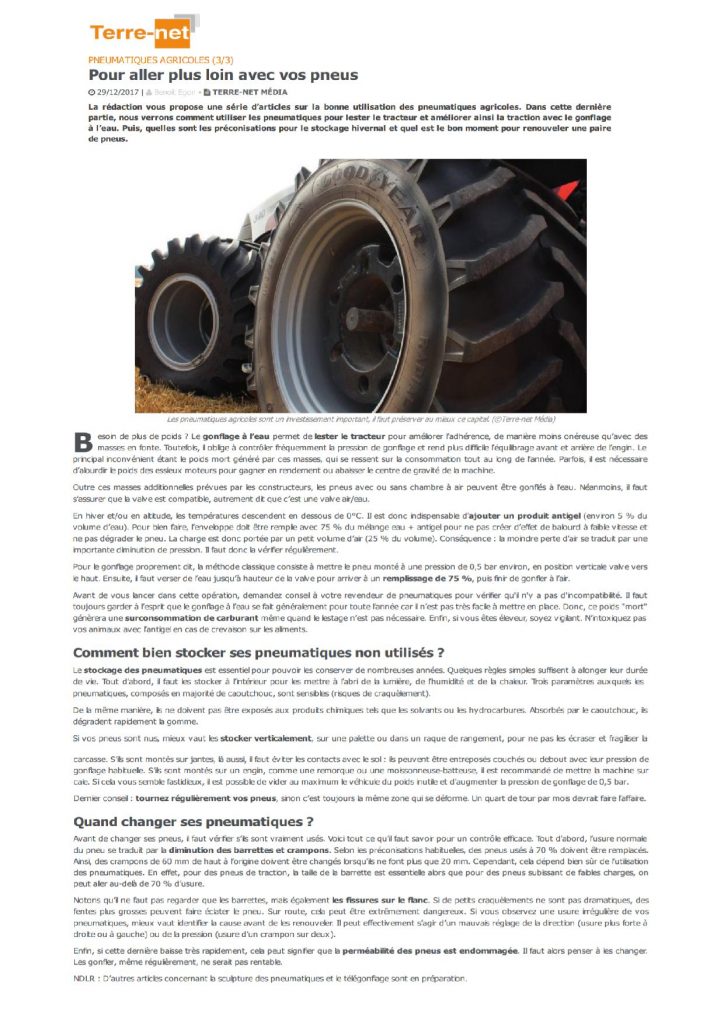 Lire la suite à propos de l’article Pneumatique Agricole : Pour aller plus loin avec vos pneus