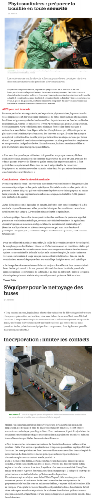 Lire la suite à propos de l’article Se protéger contre les contaminations de produits phytosanitaires
